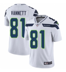 Men's Nike Seattle Seahawks #81 Nick Vannett White Vapor Untouchable Limited Player NFL Jersey