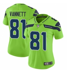 Women's Nike Seattle Seahawks #81 Nick Vannett Limited Green Rush Vapor Untouchable NFL Jersey