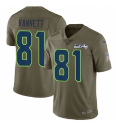 Youth Nike Seattle Seahawks #81 Nick Vannett Limited Olive 2017 Salute to Service NFL Jersey