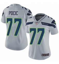 Women's Nike Seattle Seahawks #77 Ethan Pocic Grey Alternate Vapor Untouchable Limited Player NFL Jersey