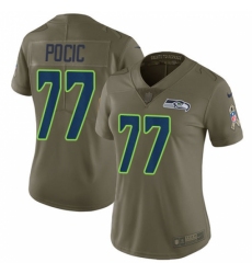 Women's Nike Seattle Seahawks #77 Ethan Pocic Limited Olive 2017 Salute to Service NFL Jersey