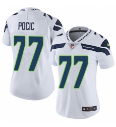 Women's Nike Seattle Seahawks #77 Ethan Pocic White Vapor Untouchable Limited Player NFL Jersey