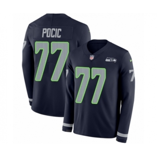 Youth Nike Seattle Seahawks #77 Ethan Pocic Limited Navy Blue Therma Long Sleeve NFL Jersey Youth Nike Seattle Seahawks #77 Ethan Pocic Limited Navy Blue Therma Long Sleeve NFL Jersey