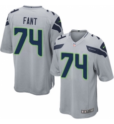 Men's Nike Seattle Seahawks #74 George Fant Game Grey Alternate NFL Jersey
