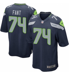 Men's Nike Seattle Seahawks #74 George Fant Game Steel Blue Team Color NFL Jersey