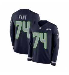 Men's Nike Seattle Seahawks #74 George Fant Limited Navy Blue Therma Long Sleeve NFL Jersey