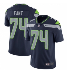 Men's Nike Seattle Seahawks #74 George Fant Steel Blue Team Color Vapor Untouchable Limited Player NFL Jersey