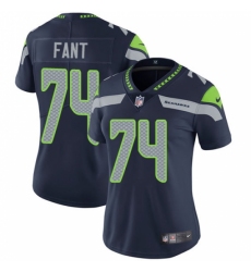 Women's Nike Seattle Seahawks #74 George Fant Elite Steel Blue Team Color NFL Jersey