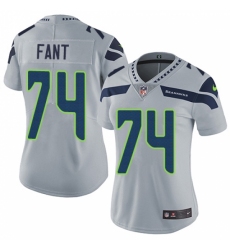 Women's Nike Seattle Seahawks #74 George Fant Grey Alternate Vapor Untouchable Limited Player NFL Jersey