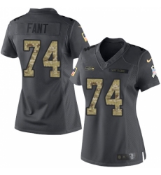 Women's Nike Seattle Seahawks #74 George Fant Limited Black 2016 Salute to Service NFL Jersey