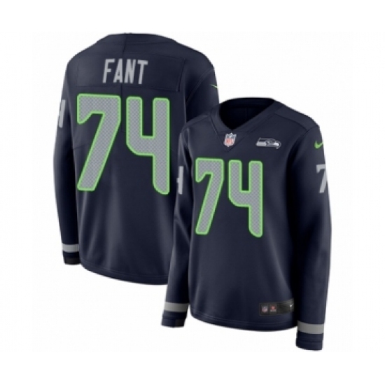 Women's Nike Seattle Seahawks #74 George Fant Limited Navy Blue Therma Long Sleeve NFL Jersey Women's Nike Seattle Seahawks #74 George Fant Limited Navy Blue Therma Long Sleeve NFL Jersey