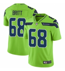 Youth Nike Seattle Seahawks #68 Justin Britt Limited Green Rush Vapor Untouchable NFL Jersey