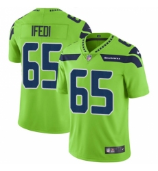 Men's Nike Seattle Seahawks #65 Germain Ifedi Limited Green Rush Vapor Untouchable NFL Jersey