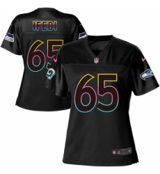 Women's Nike Seattle Seahawks #65 Germain Ifedi Game Black Fashion NFL Jersey