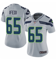 Women's Nike Seattle Seahawks #65 Germain Ifedi Grey Alternate Vapor Untouchable Limited Player NFL Jersey