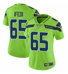 Women's Nike Seattle Seahawks #65 Germain Ifedi Limited Green Rush Vapor Untouchable NFL Jersey