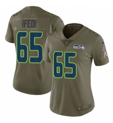 Women's Nike Seattle Seahawks #65 Germain Ifedi Limited Olive 2017 Salute to Service NFL Jersey