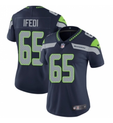 Women's Nike Seattle Seahawks #65 Germain Ifedi Navy Blue Team Color Vapor Untouchable Limited Player NFL Jersey