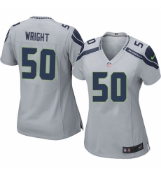 Women's Nike Seattle Seahawks #50 K.J. Wright Game Grey Alternate NFL Jersey
