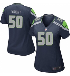 Women's Nike Seattle Seahawks #50 K.J. Wright Game Steel Blue Team Color NFL Jersey