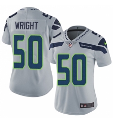 Women's Nike Seattle Seahawks #50 K.J. Wright Grey Alternate Vapor Untouchable Limited Player NFL Jersey