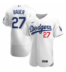 Men's Los Angeles Dodgers #27 Trevor Bauer White Nike Home Alternate Official Replica Player Jersey