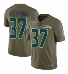 Men's Nike Seattle Seahawks #37 Shaun Alexander Limited Olive 2017 Salute to Service NFL Jersey
