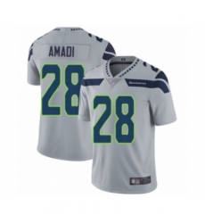Men's Seattle Seahawks #28 Ugo Amadi Grey Alternate Vapor Untouchable Limited Player Football Jersey