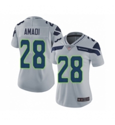 Women's Seattle Seahawks #28 Ugo Amadi Grey Alternate Vapor Untouchable Limited Player Football Jersey