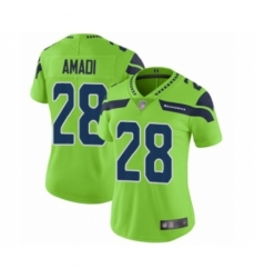 Women's Seattle Seahawks #28 Ugo Amadi Limited Green Rush Vapor Untouchable Football Jersey