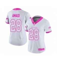 Women's Seattle Seahawks #28 Ugo Amadi Limited White Pink Rush Fashion Football Jersey