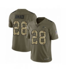 Youth Seattle Seahawks #28 Ugo Amadi Limited Olive Camo 2017 Salute to Service Football Jersey