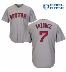 Men's Majestic Boston Red Sox #7 Christian Vazquez Replica Grey Road Cool Base MLB Jersey