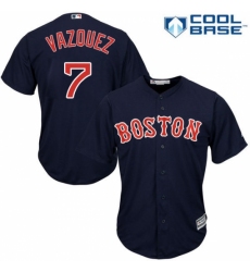Men's Majestic Boston Red Sox #7 Christian Vazquez Replica Navy Blue Alternate Road Cool Base MLB Jersey