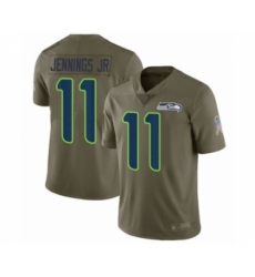 Men's Seattle Seahawks #11 Gary Jennings Jr. Limited Olive 2017 Salute to Service Football Jersey