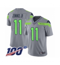 Men's Seattle Seahawks #11 Gary Jennings Jr. Limited Silver Inverted Legend 100th Season Football Jersey