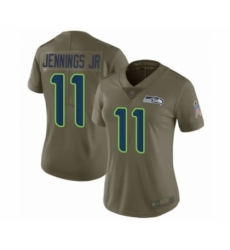 Women's Seattle Seahawks #11 Gary Jennings Jr. Limited Olive 2017 Salute to Service Football Jersey