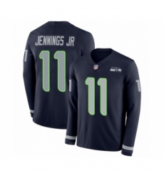 Youth Seattle Seahawks #11 Gary Jennings Jr. Limited Navy Blue Therma Long Sleeve Football Jersey