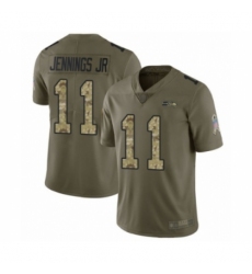 Youth Seattle Seahawks #11 Gary Jennings Jr. Limited Olive Camo 2017 Salute to Service Football Jersey