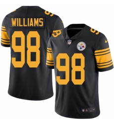 Men's Nike Pittsburgh Steelers #98 Vince Williams Limited Black Rush Vapor Untouchable NFL Jersey