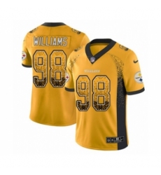 Men's Nike Pittsburgh Steelers #98 Vince Williams Limited Gold Rush Drift Fashion NFL Jersey