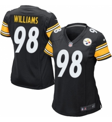 Women's Nike Pittsburgh Steelers #98 Vince Williams Game Black Team Color NFL Jersey