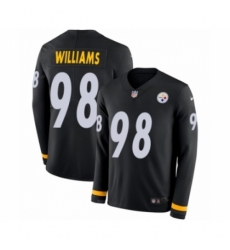 Youth Nike Pittsburgh Steelers #98 Vince Williams Limited Black Therma Long Sleeve NFL Jersey