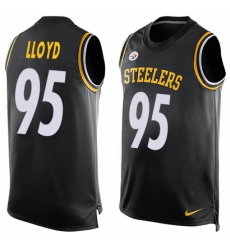 Men's Nike Pittsburgh Steelers #95 Greg Lloyd Limited Black Player Name & Number Tank Top NFL Jersey