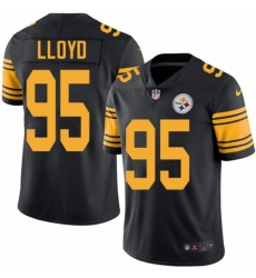 Men's Nike Pittsburgh Steelers #95 Greg Lloyd Limited Black Rush Vapor Untouchable NFL Jersey