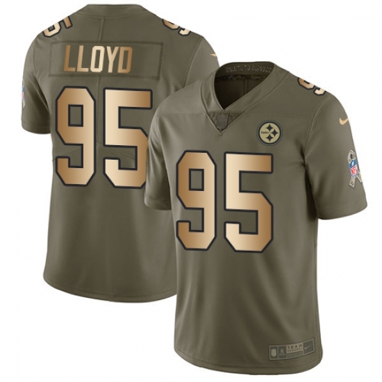 Men's Nike Pittsburgh Steelers #95 Greg Lloyd Limited Olive/Gold 2017 Salute to Service NFL Jersey Men's Nike Pittsburgh Steelers #95 Greg Lloyd Limited Olive/Gold 2017 Salute to Service NFL Jersey