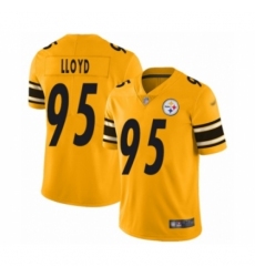 Men's Pittsburgh Steelers #95 Greg Lloyd Limited Gold Inverted Legend Football Jersey
