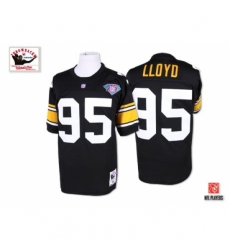 Mitchell And Ness Pittsburgh Steelers #95 Greg Lloyd Black Authentic Throwback NFL Jersey