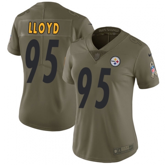 Women's Nike Pittsburgh Steelers #95 Greg Lloyd Limited Olive 2017 Salute to Service NFL Jersey Women's Nike Pittsburgh Steelers #95 Greg Lloyd Limited Olive 2017 Salute to Service NFL Jersey