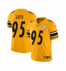 Women's Pittsburgh Steelers #95 Greg Lloyd Limited Gold Inverted Legend Football Jersey